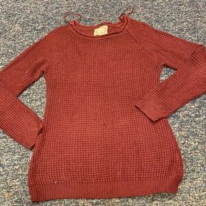 Ambiance Fish Net Burgundy Sweater sz. L